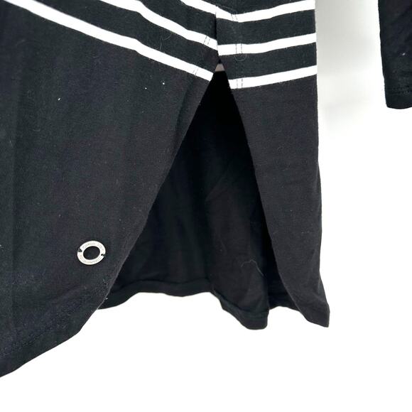 Calvin Klein Performance Size Large Long Sleeve Shirt Black and White Stripes - Picture 3 of 5